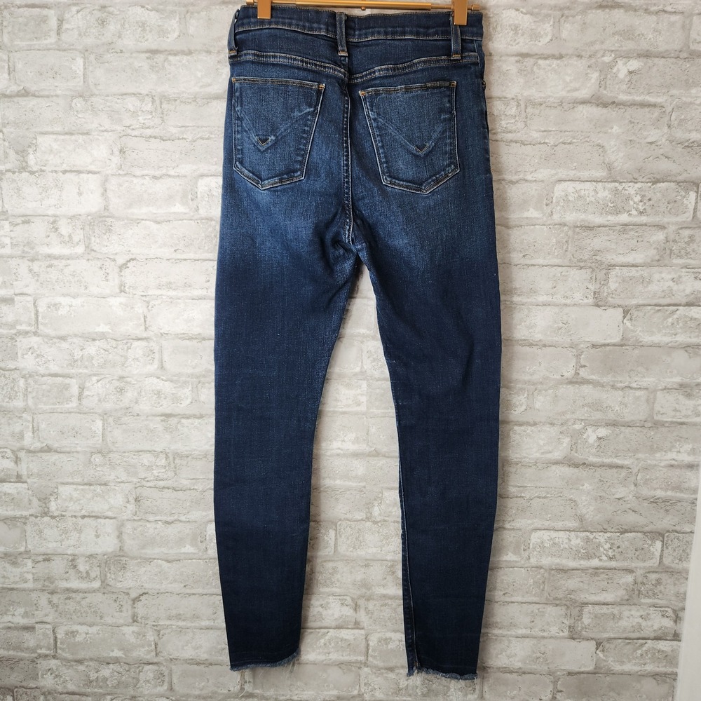 Hudson Jeans Blair Super Skinny Dark Wash Raw Hem Denim Size 28